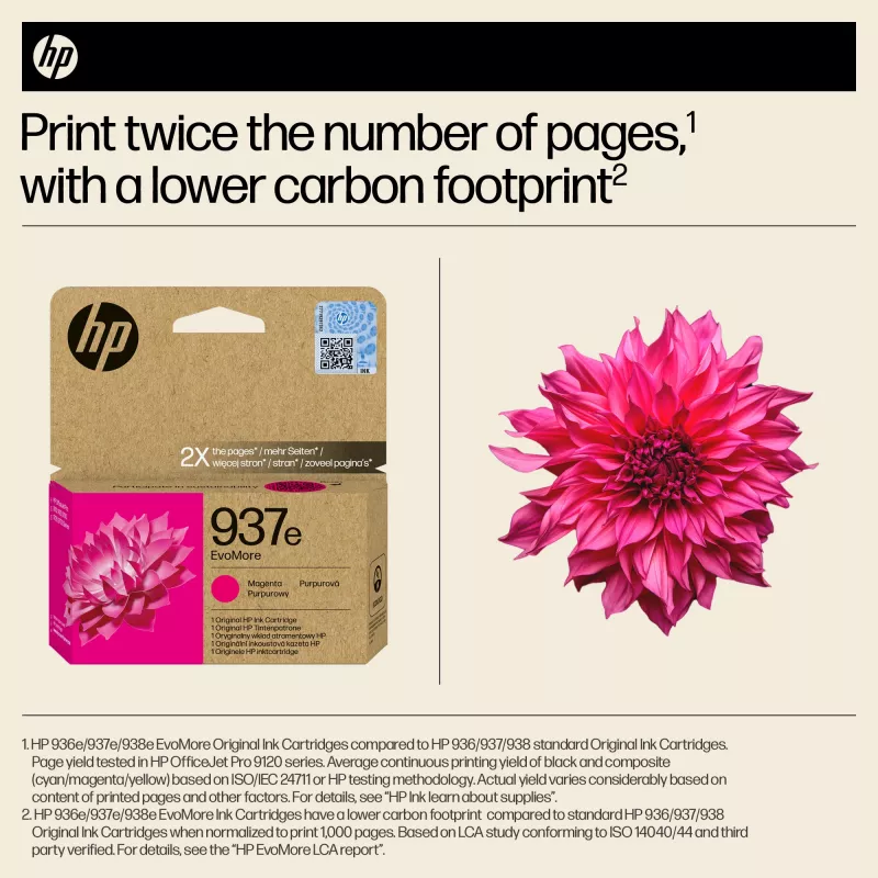 HP 937e EvoMore Original rašalo kasetė, purpurinė (magenta)