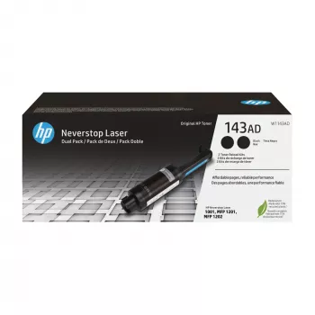 HP 143AD dviejų dalių juodo originalaus Neverstop tonero papildymo rinkinys