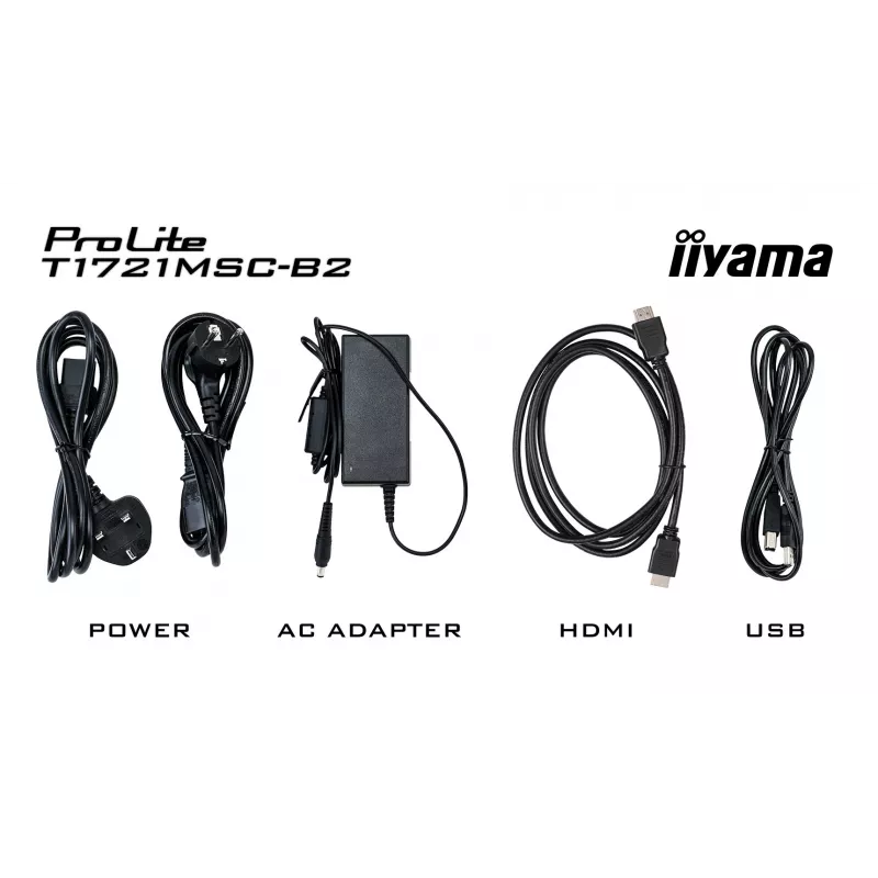 Monitorius iiyama ProLite T1721MSC-B2 43,2 cm (17 colių) 1280 x 1024 pikselių SXGA LED liečiamasis stalinis juodas