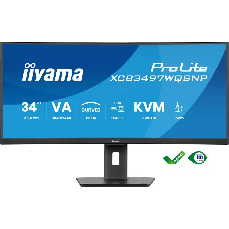 Monitorius iiyama ProLite XCB3497WQSNP-B1 86,4 cm (34 inch) 3440 x 1440 UltraWide Quad HD LED juodas