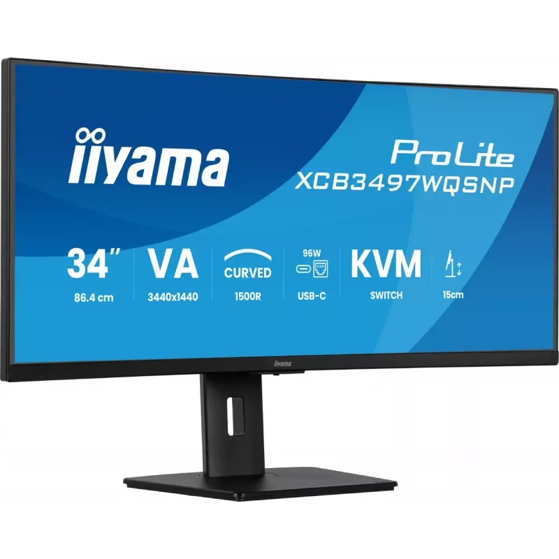 Monitorius iiyama ProLite XCB3497WQSNP-B1 86,4 cm (34 inch) 3440 x 1440 UltraWide Quad HD LED juodas