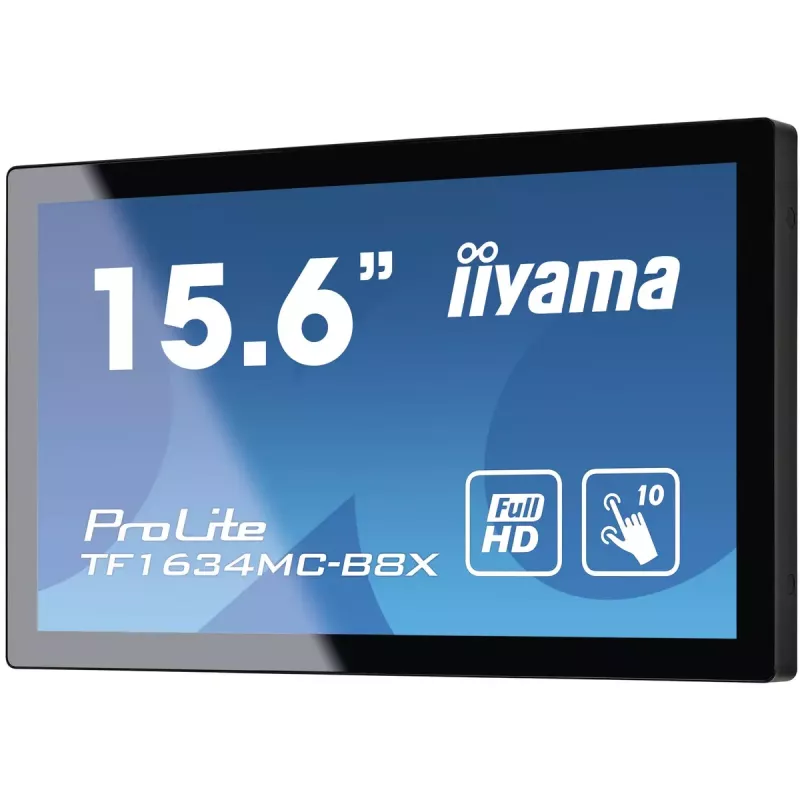 Monitorius iiyama ProLite TF1634MC-B8X 39,6 cm (15,6 colio) Full HD LED liečiamuoju ekranu, daugialypis vartotojas