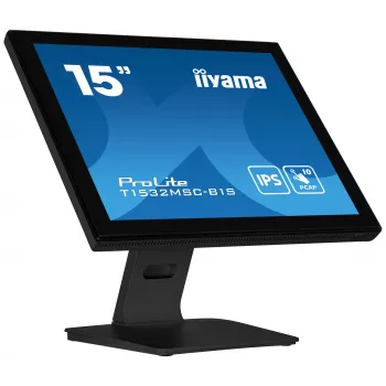 Monitorius iiyama ProLite T1532MSC-B1S 38,1 cm (15 colių) 1024 x 768 pikselių XGA LCD jutiklinis juodas
