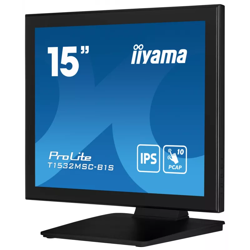 Monitorius iiyama ProLite T1532MSC-B1S 38,1 cm (15 colių) 1024 x 768 pikselių XGA LCD jutiklinis juodas