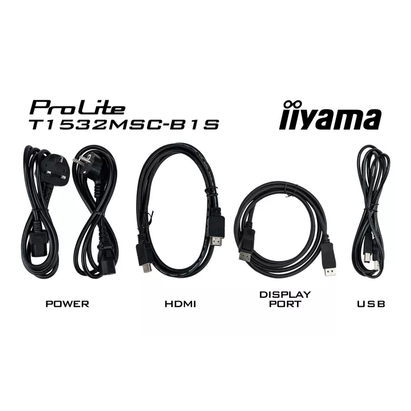 Monitorius iiyama ProLite T1532MSC-B1S 38,1 cm (15 colių) 1024 x 768 pikselių XGA LCD jutiklinis juodas
