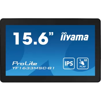 Monitorius iiyama ProLite TF1633MSC-B1 39,6 cm (15,6 colio) 1920 x 1080 pikselių Full HD liečiamas juodas
