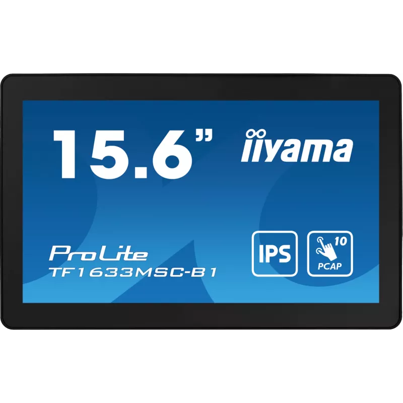 Monitorius iiyama ProLite TF1633MSC-B1 39,6 cm (15,6 colio) 1920 x 1080 pikselių Full HD liečiamas juodas