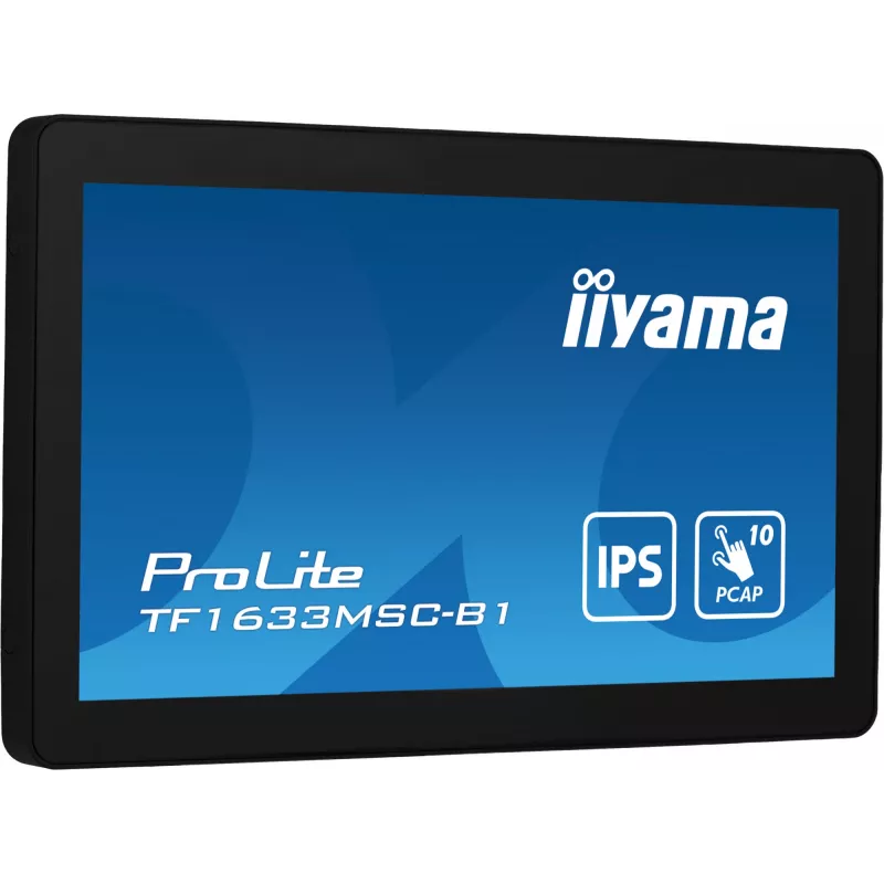 Monitorius iiyama ProLite TF1633MSC-B1 39,6 cm (15,6 colio) 1920 x 1080 pikselių Full HD liečiamas juodas