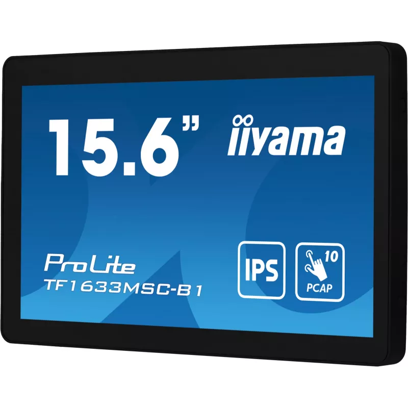 Monitorius iiyama ProLite TF1633MSC-B1 39,6 cm (15,6 colio) 1920 x 1080 pikselių Full HD liečiamas juodas