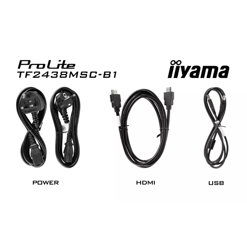 Monitorius iiyama TF2438MSC-B1 60,5 cm (23,8 col.) Full HD LED liečiamuoju ekranu juodas