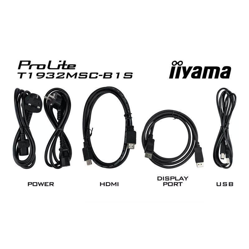 Monitorius iiyama ProLite T1932MSC-B1S 48,3 cm (19 colių) 1280x1024 Full HD LED liečiamas stalinis juodas