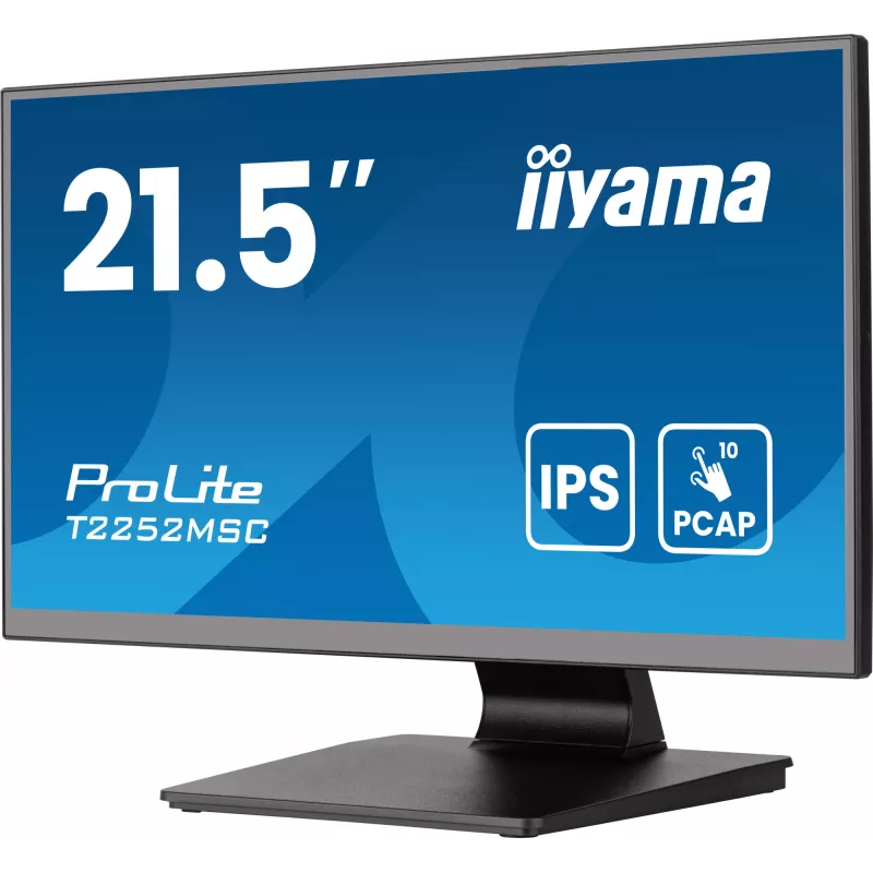 Monitorius iiyama ProLite T2252MSC-B2AG 54,6 cm (21,5 colio) 1920 x 1080 pikselių Full HD LCD jutiklinis ekranas juodas