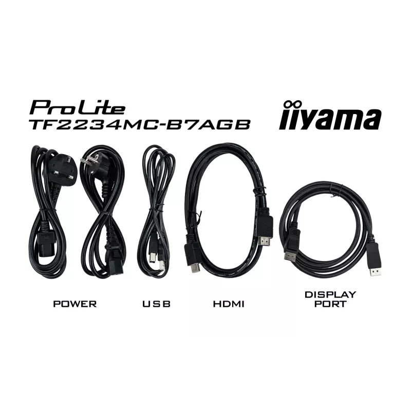 Monitorius iiyama ProLite TF2234MC-B7AGB 54,6 cm (21,5 colio) 1920 x 1080 pikselių Full HD LED liečiamuoju ekranu keliems vartotojams juodas