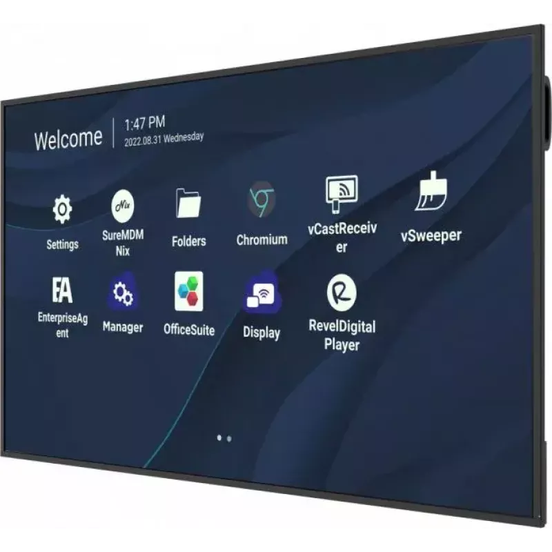 Viewsonic CDE7530 skaitmeninių ženklų ekranas 190,5 cm (75 colių) Wi-Fi 450 cd/m² 4K Ultra HD juodas su integruotu procesoriumi Android 11