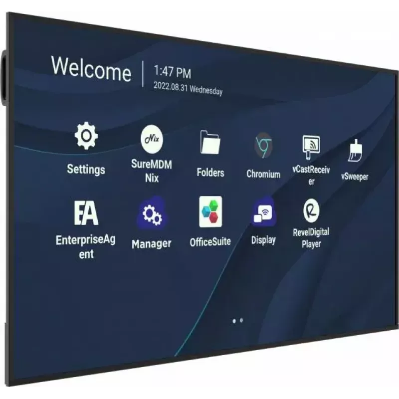 Viewsonic CDE7530 skaitmeninių ženklų ekranas 190,5 cm (75 colių) Wi-Fi 450 cd/m² 4K Ultra HD juodas su integruotu procesoriumi Android 11