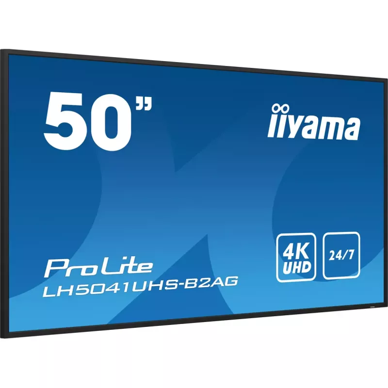 iiyama LH5041UHS-B2AG Skaitmeninės reklamos ekranas 50 colių (127 cm) LCD 4K Ultra HD 500 cd/m² Juodas 24/7