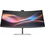 HP Series 7 Pro 34 colių WQHD konferencinis monitorius - 734pm, 86,4 cm (34 colių), 3440 x 1440 pikselių, Wide Quad HD, LCD, 5 ms, juoda, sidabrinė