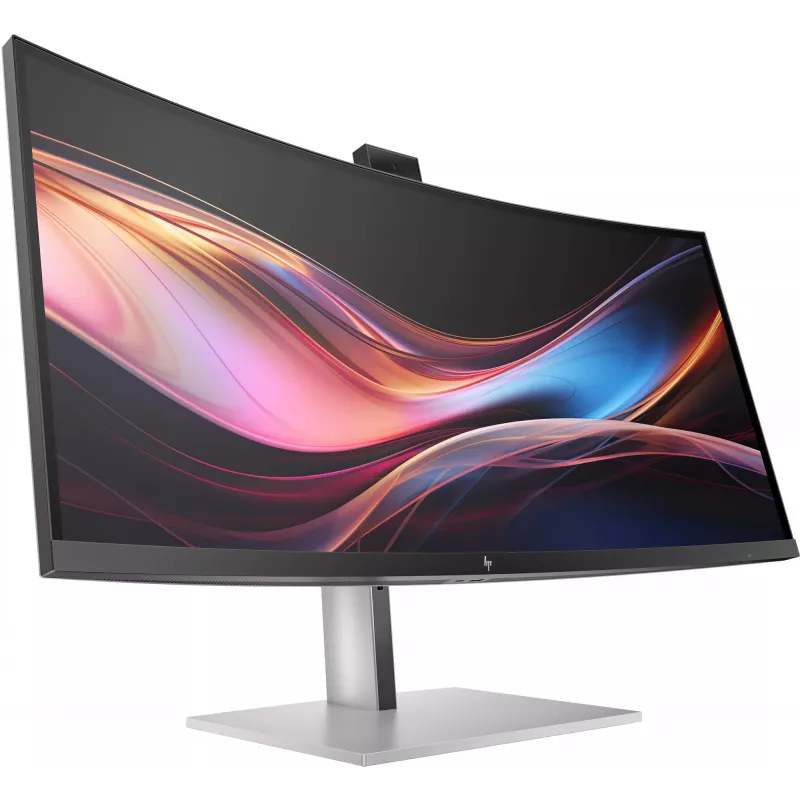 HP Series 7 Pro 34 colių WQHD konferencinis monitorius - 734pm, 86,4 cm (34 colių), 3440 x 1440 pikselių, Wide Quad HD, LCD, 5 ms, juoda, sidabrinė