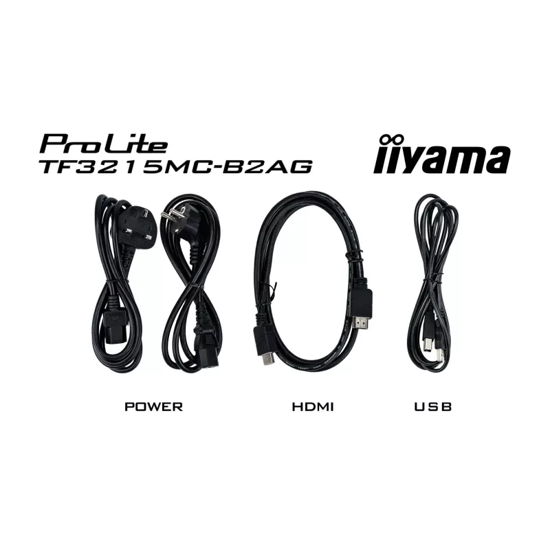 Monitorius iiyama ProLite TF3215MC-B2AG 80 cm (31,5 colio) 1920 x 1080 pikselių Full HD LED jutiklinis ekranas kioskams juodas