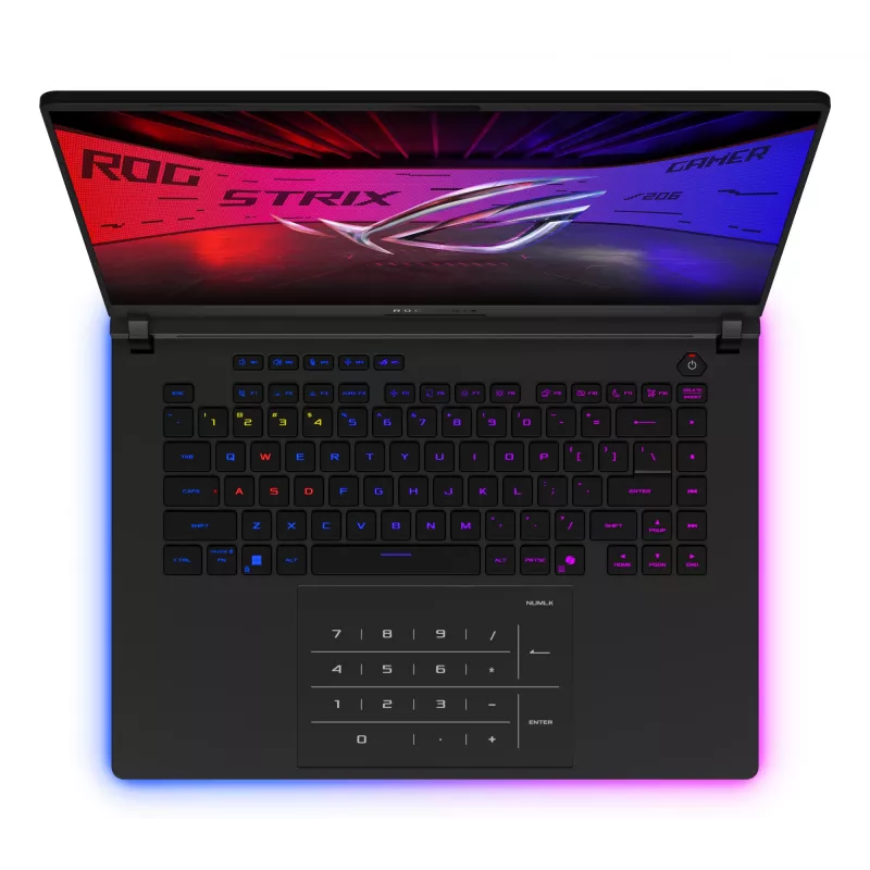 Nešiojamas kompiuteris ASUS ROG Strix SCAR 16 G635LX-RW019W Intel Core Ultra 9 275HX 40,6 cm (16 colių) WQXGA 64 GB DDR5-SDRAM 2 TB SSD NVIDIA GeForce RTX 5090 Wi-Fi 7 (802.11be) Windows 11 Home Vokiška Juoda