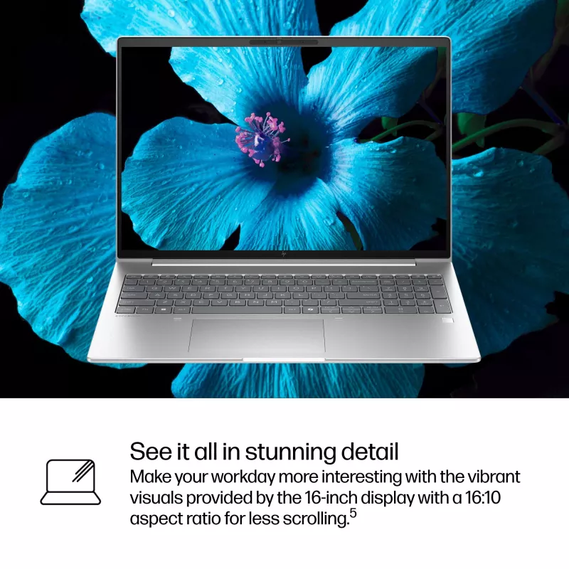 HP EliteBook 6 G1i AI nešiojamas kompiuteris Intel Core Ultra 5 225U 40,6 cm (16 colių) WUXGA 16 GB DDR5-SDRAM Wi-Fi 7 (802.11be) Windows 11 Pro sidabrinis