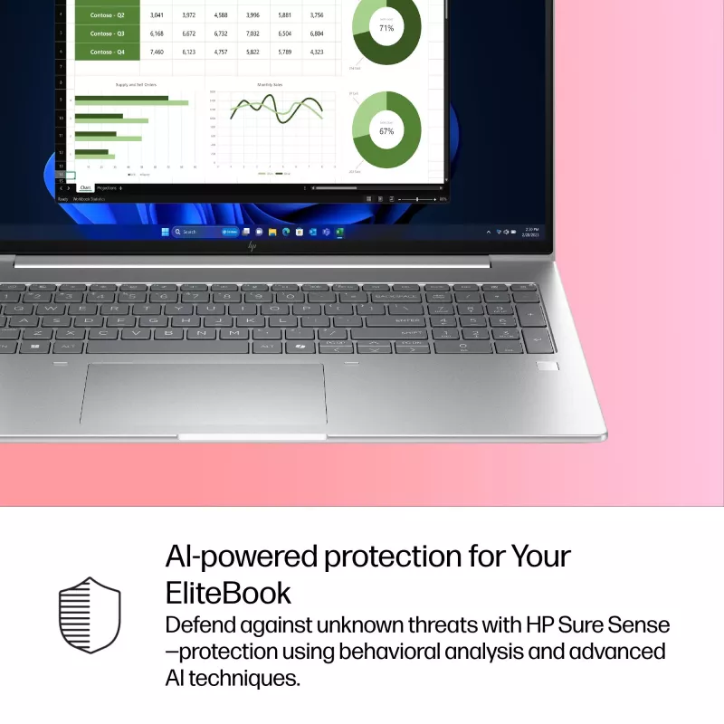 HP EliteBook 6 G1i AI nešiojamas kompiuteris Intel Core Ultra 7 255U 40,6 cm (16 colių) WUXGA 16 GB DDR5-SDRAM Wi-Fi 7 (802.11be) Windows 11 Pro sidabrinis