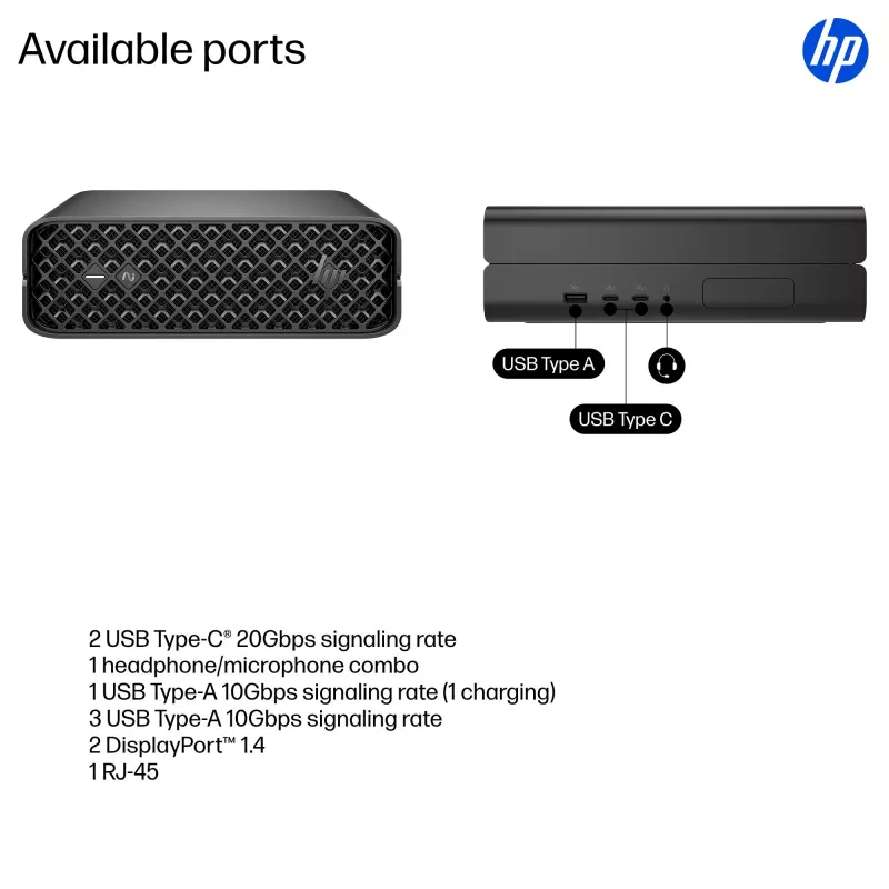 HP Z2 G1i Intel Core Ultra 5 245 16 GB DDR5-SDRAM NVIDIA RTX A400 Windows 11 Pro Mini PC darbo stotis, AI darbo stotis, AI PC