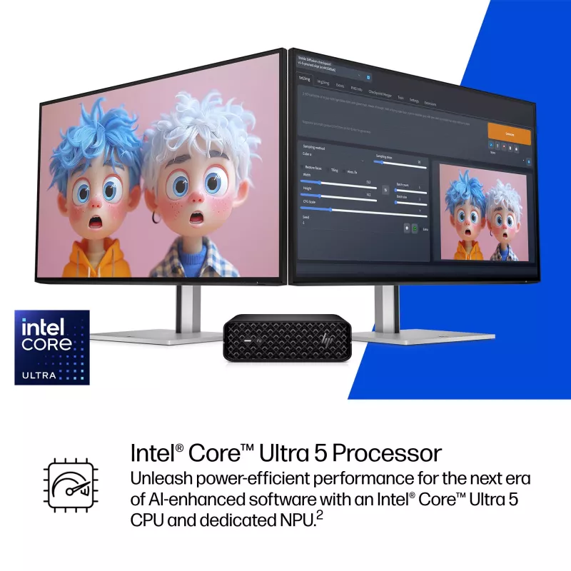 HP Z2 G1i Intel Core Ultra 5 245 16 GB DDR5-SDRAM NVIDIA RTX A400 Windows 11 Pro Mini PC darbo stotis, AI darbo stotis, AI PC