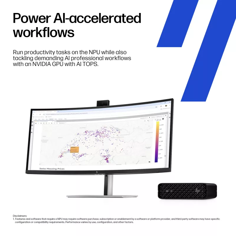 HP Z2 Mini G1i darbo stotis su Intel Core Ultra 7 265K, 32 GB DDR5, NVIDIA RTX 2000 Ada, Windows 11 Pro