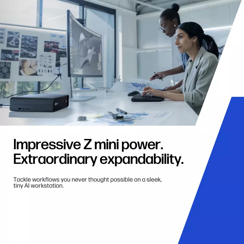 HP Z2 Mini G1i darbo stotis su Intel Core Ultra 7 265K, 32 GB DDR5, NVIDIA RTX 2000 Ada, Windows 11 Pro