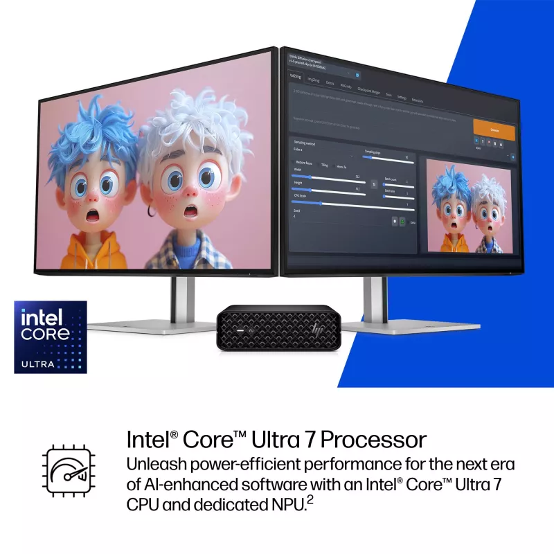 HP Z2 Mini G1i darbo stotis su Intel Core Ultra 7 265K, 32 GB DDR5, NVIDIA RTX 2000 Ada, Windows 11 Pro