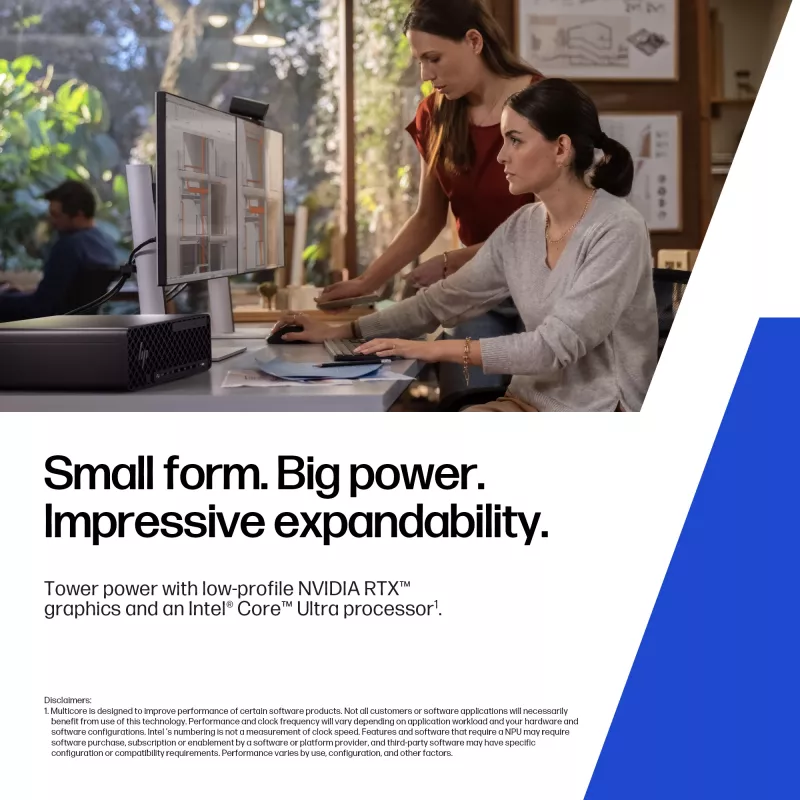 HP Z2 SFF G1i darbo stotis su Intel Core Ultra 7 265K, 32 GB DDR5, NVIDIA RTX A400, Windows 11 Pro