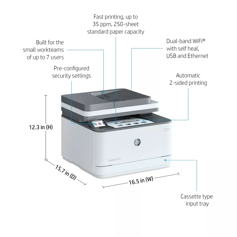 Spausdintuvas HP LaserJet Pro 3002dn pilkai baltas