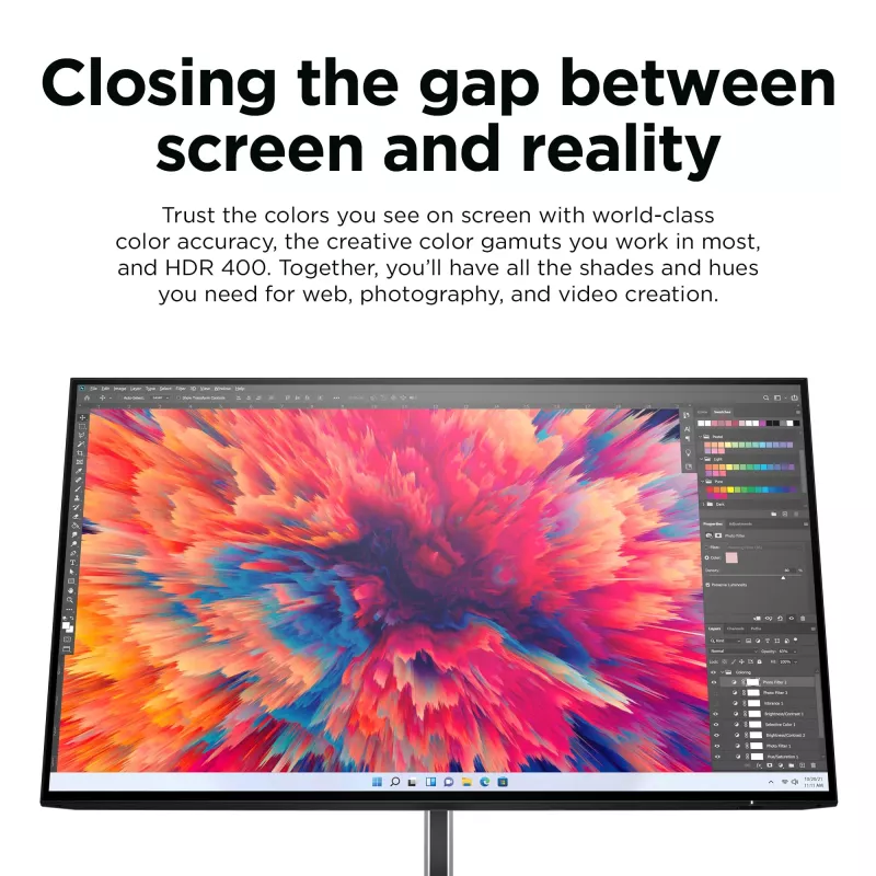 HP Z24q G3 QHD monitorius, 60,5 cm (23,8 colio), 2560 x 1440 pikselių, Quad HD, LCD, 5 ms, sidabrinis