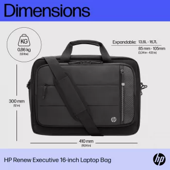 HP Renew Executive 16 colių nešiojamojo kompiuterio krepšys 40,9 cm 860 g