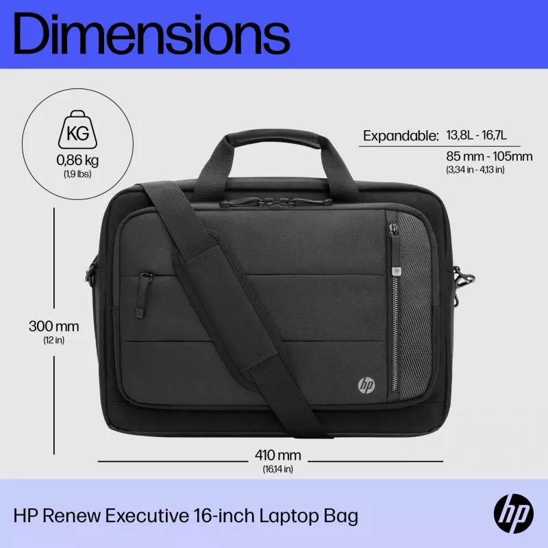 HP Renew Executive 16 colių nešiojamojo kompiuterio krepšys 40,9 cm 860 g