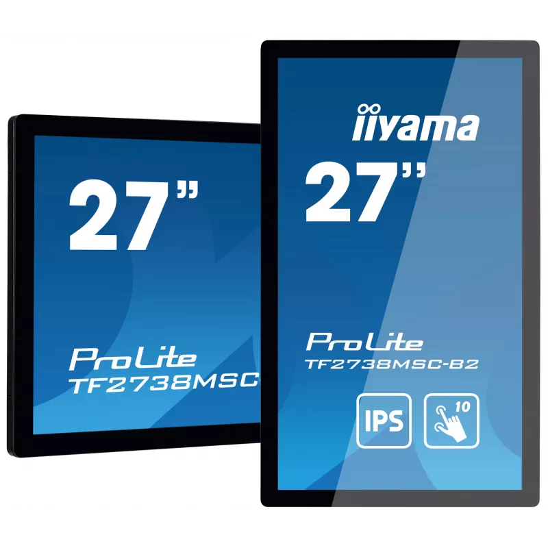 iiyama ProLite TF2738MSC-B2 kompiuterio monitorius 68,6 cm (27 colių) 1920 x 1080 pikselių Full HD LED lietimui jautrus kelių vartotojų juodas