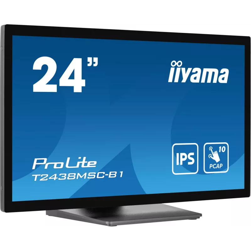 Monitorius iiyama ProLite T2438MSC-B1 60,5 cm (23,8 colio) 1920x1080 Full HD LED liečiamas ekranas juodas
