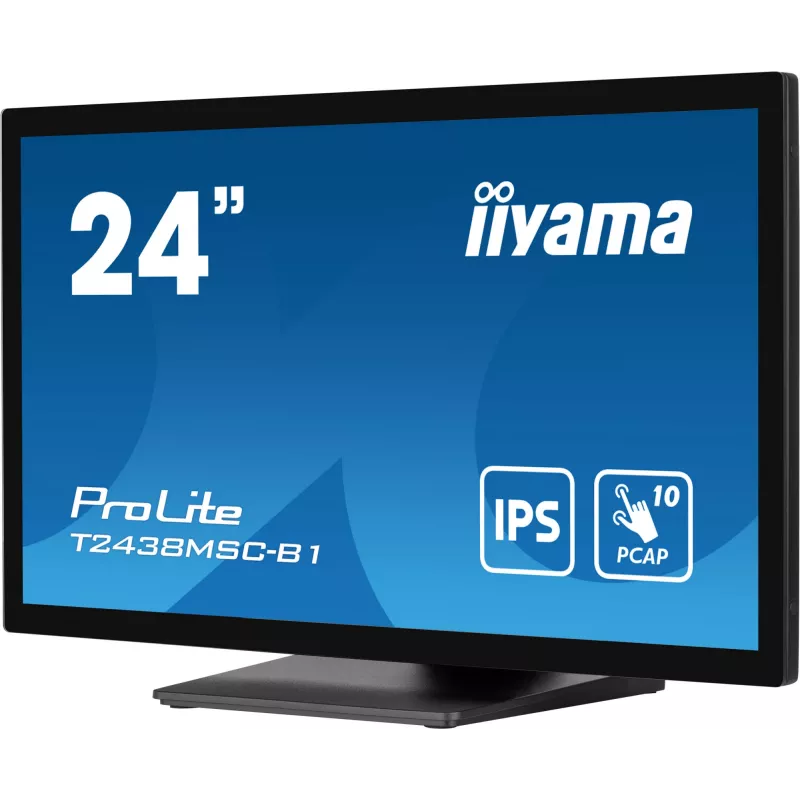 Monitorius iiyama ProLite T2438MSC-B1 60,5 cm (23,8 colio) 1920x1080 Full HD LED liečiamas ekranas juodas