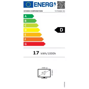 Monitorius iiyama ProLite T2755QSC-B1 68,6 cm (27 colių) 2560 x 1440 pikselių Quad HD LCD liečiamas juodas