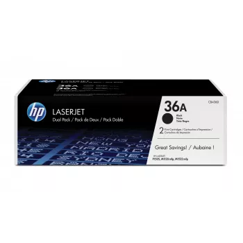 HP 36A 2 vnt. juodi originalūs LaserJet tonerio kasetės, 4000 puslapių, juoda, 2 vnt.