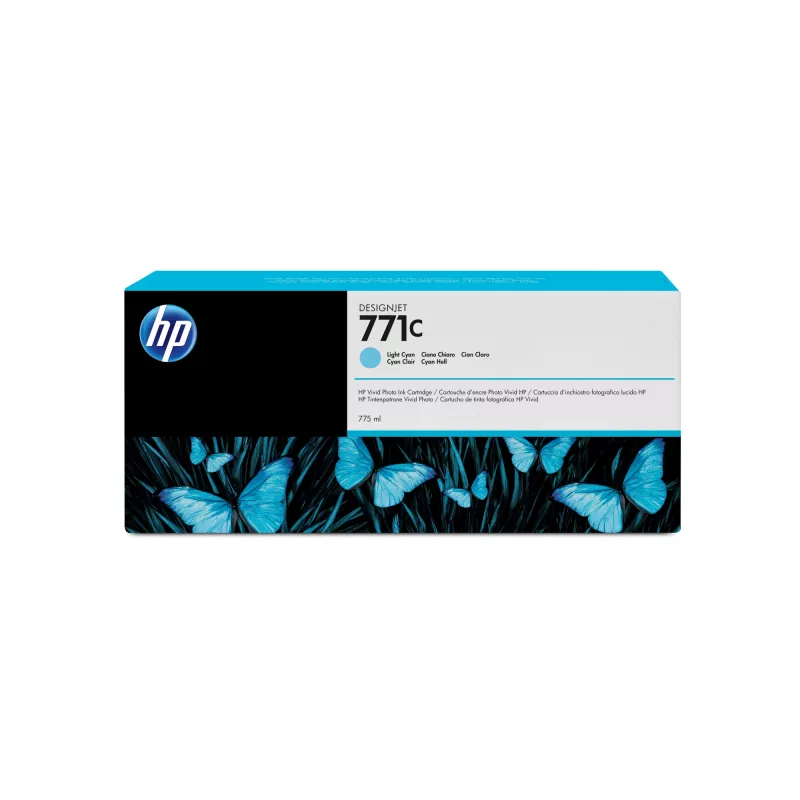 HP 771C 775 ml šviesiai žalsvai mėlyna „DesignJet“ rašalo kasetė