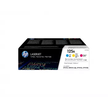 HP 125A 3 vnt. rinkinys Cyan/Magenta/Yellow Original LaserJet dažų kasetės