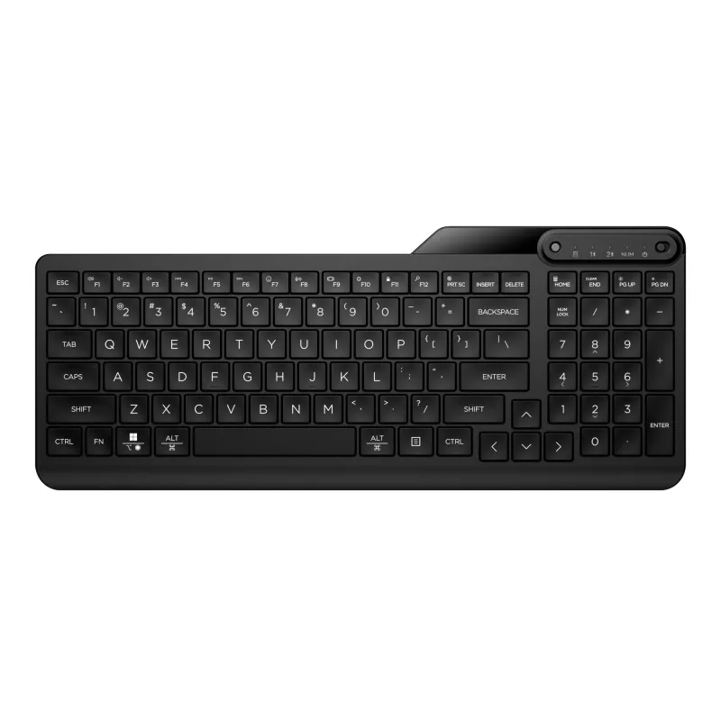 HP 475 belaidė klaviatūra su dviem režimais, viso dydžio (100%), RF belaidis + Bluetooth, membraninė, juoda
