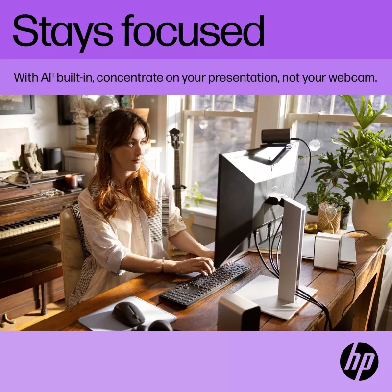 HP 325 FHD Webcam internetinė kamera, verslui, Windows 10, Windows 11, MacOS, 72 mm, 53.6 mm, 53.2 mm