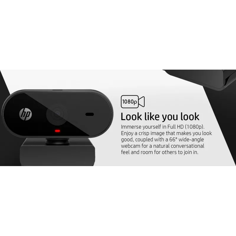 HP 325 FHD Webcam internetinė kamera, verslui, Windows 10, Windows 11, MacOS, 72 mm, 53.6 mm, 53.2 mm
