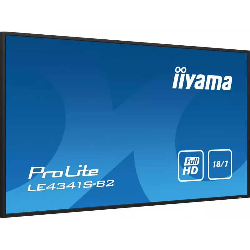 IIyama PROLITE LE4341S-B2 skaitmeninės reklamos plokščiasis ekranas 108 cm (42,5 colio) LCD 350 cd/m² Full HD juodas 18/7