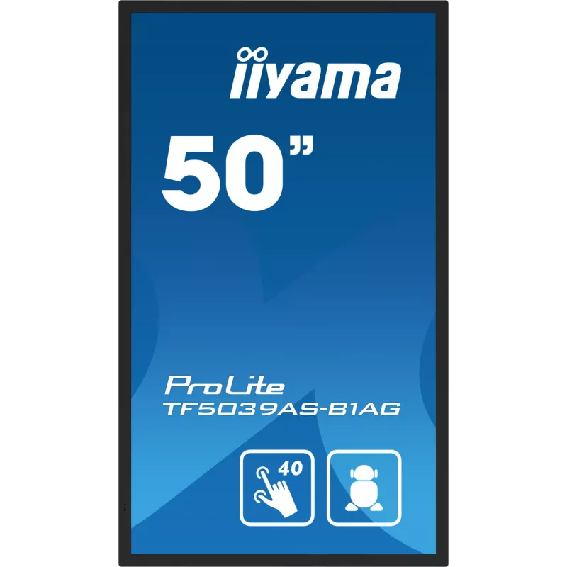 Monitorius iiyama TF5039AS-B1AG 125,7 cm (49,5 colio) 4K Ultra HD LED liečiamasis juodas