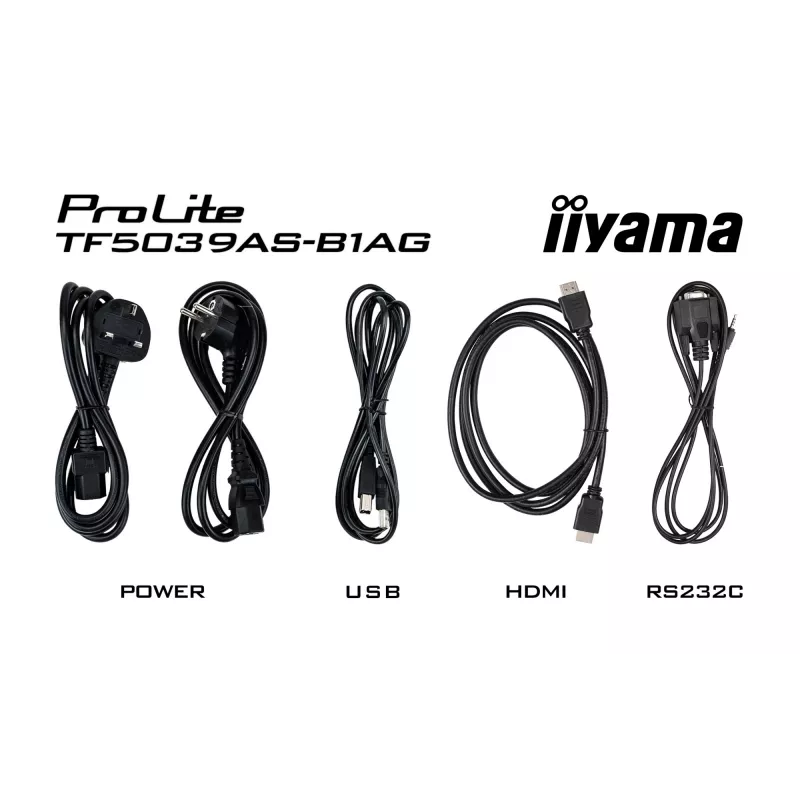 Monitorius iiyama TF5039AS-B1AG 125,7 cm (49,5 colio) 4K Ultra HD LED liečiamasis juodas