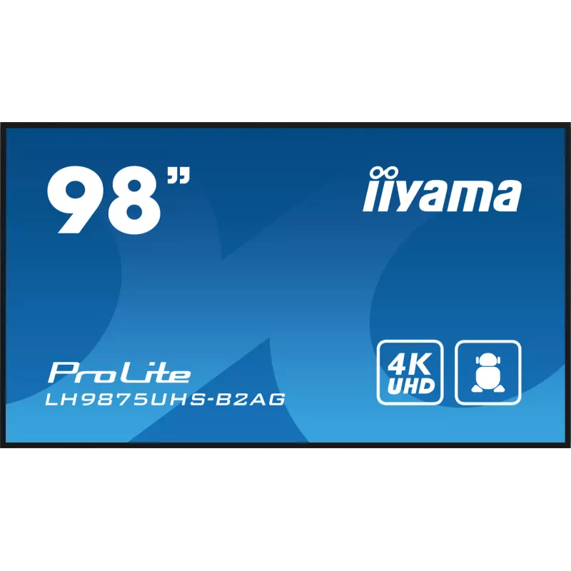 Skaitmeninės reklamos plokščiasis ekranas iiyama LH9875UHS-B2AG 97,5 col. LED 4K Ultra HD 3840 x 2160